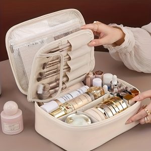 trousse de maquillage en PU grande capacité